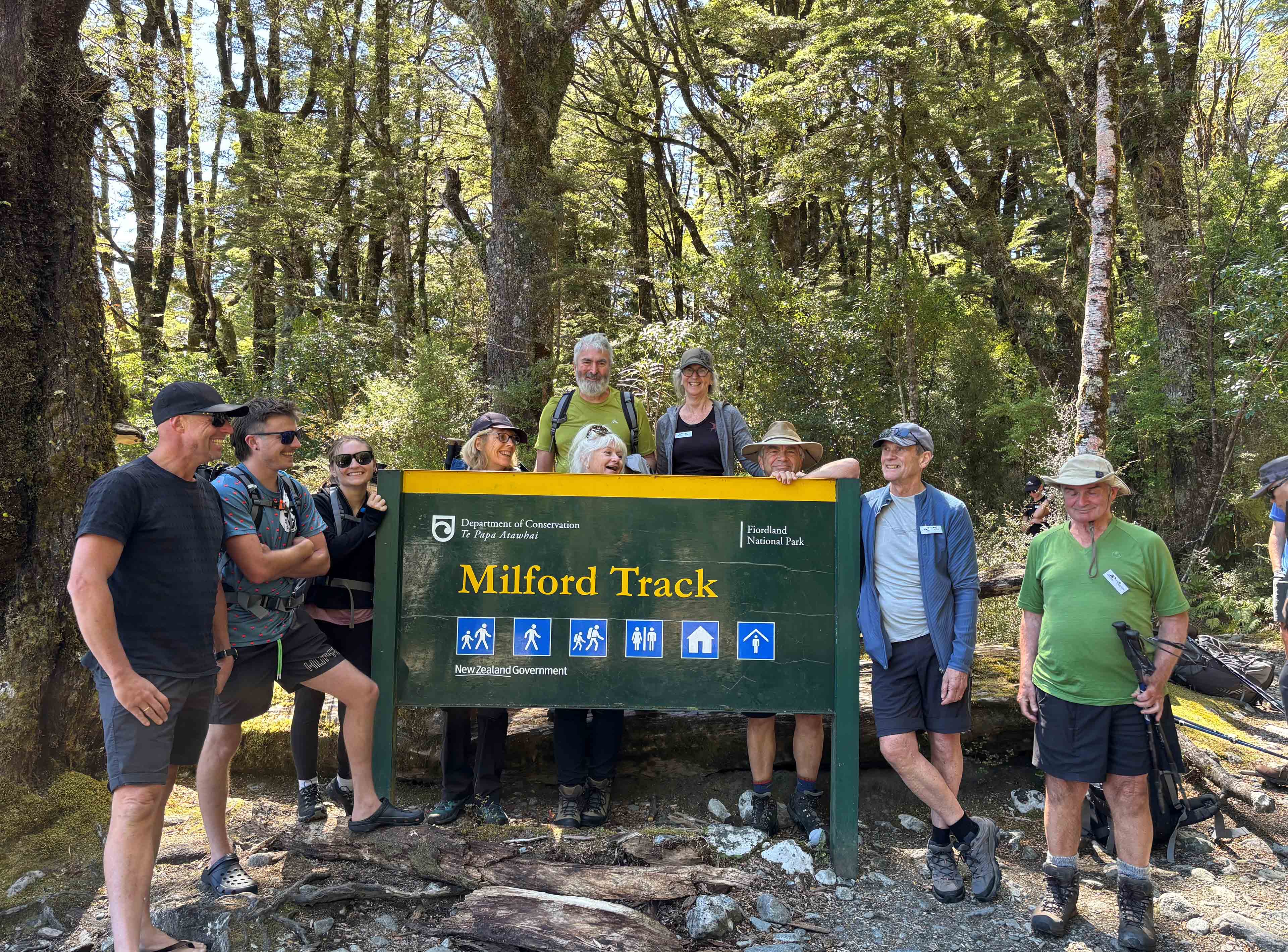 Dent and Hallwright families, Milford Track 2025