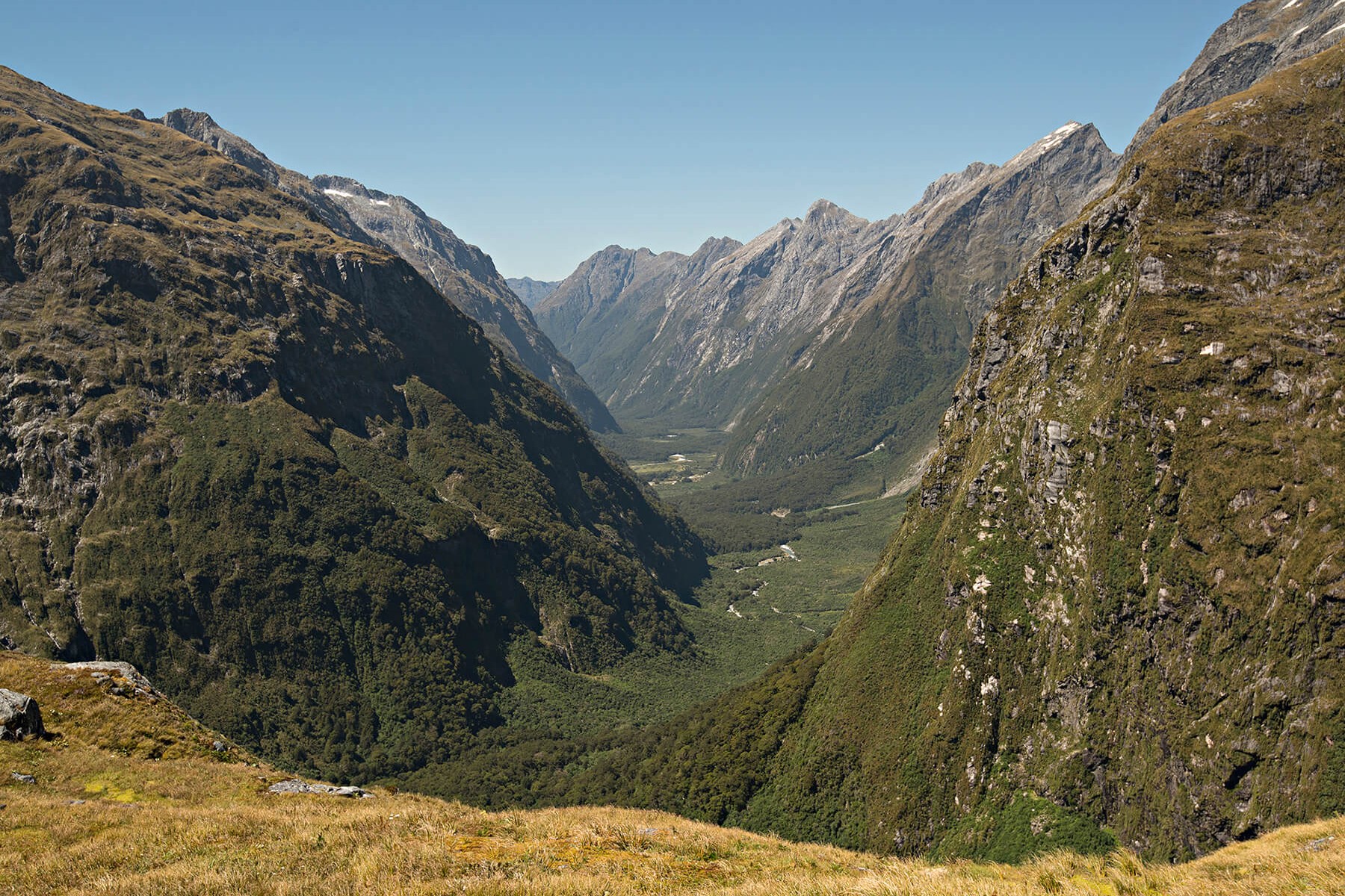 Clinton valley from Mackinnon Pass - Milford Track guided walk