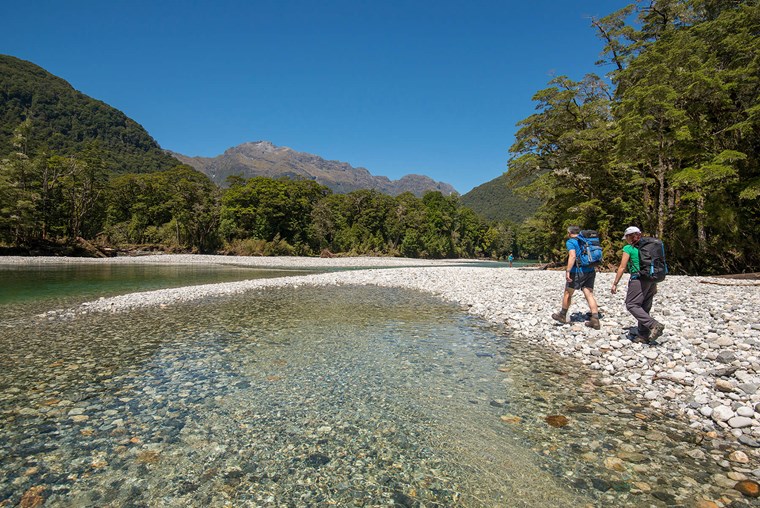 walking beside the Clinton River - Milford Track guided walk