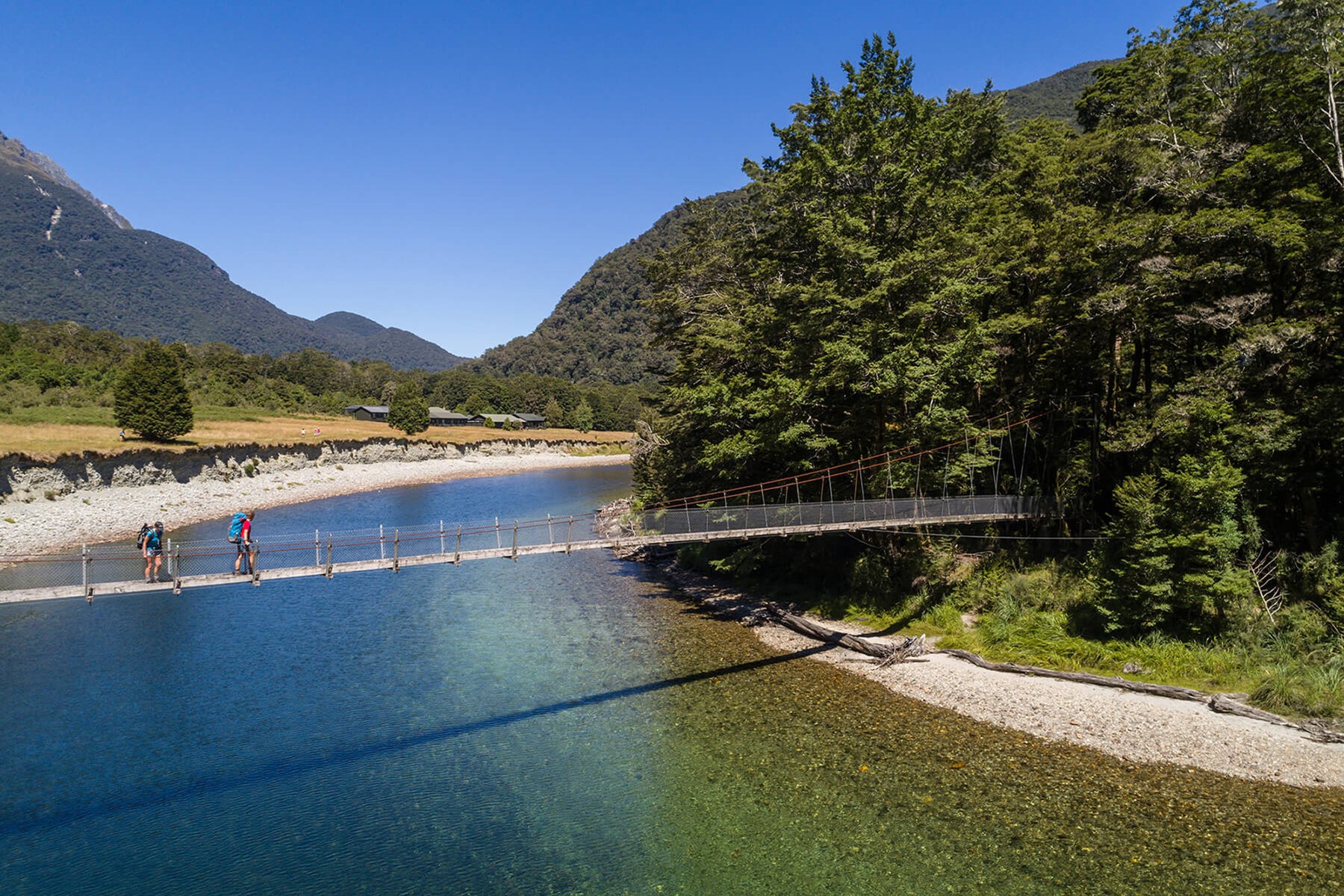 Clinton river bridge on the Milford Track guided walk