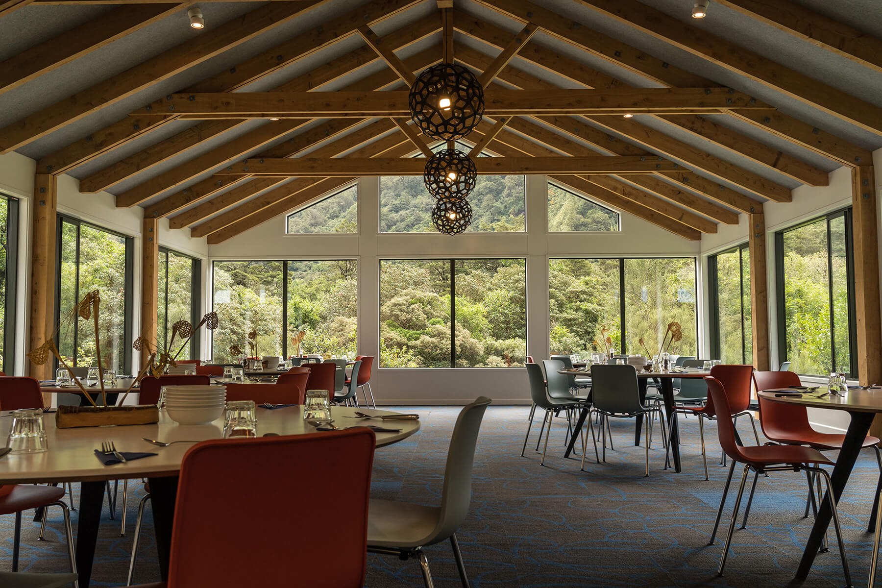 Dining room at Quintin Lodge on the Milford Track guided walk