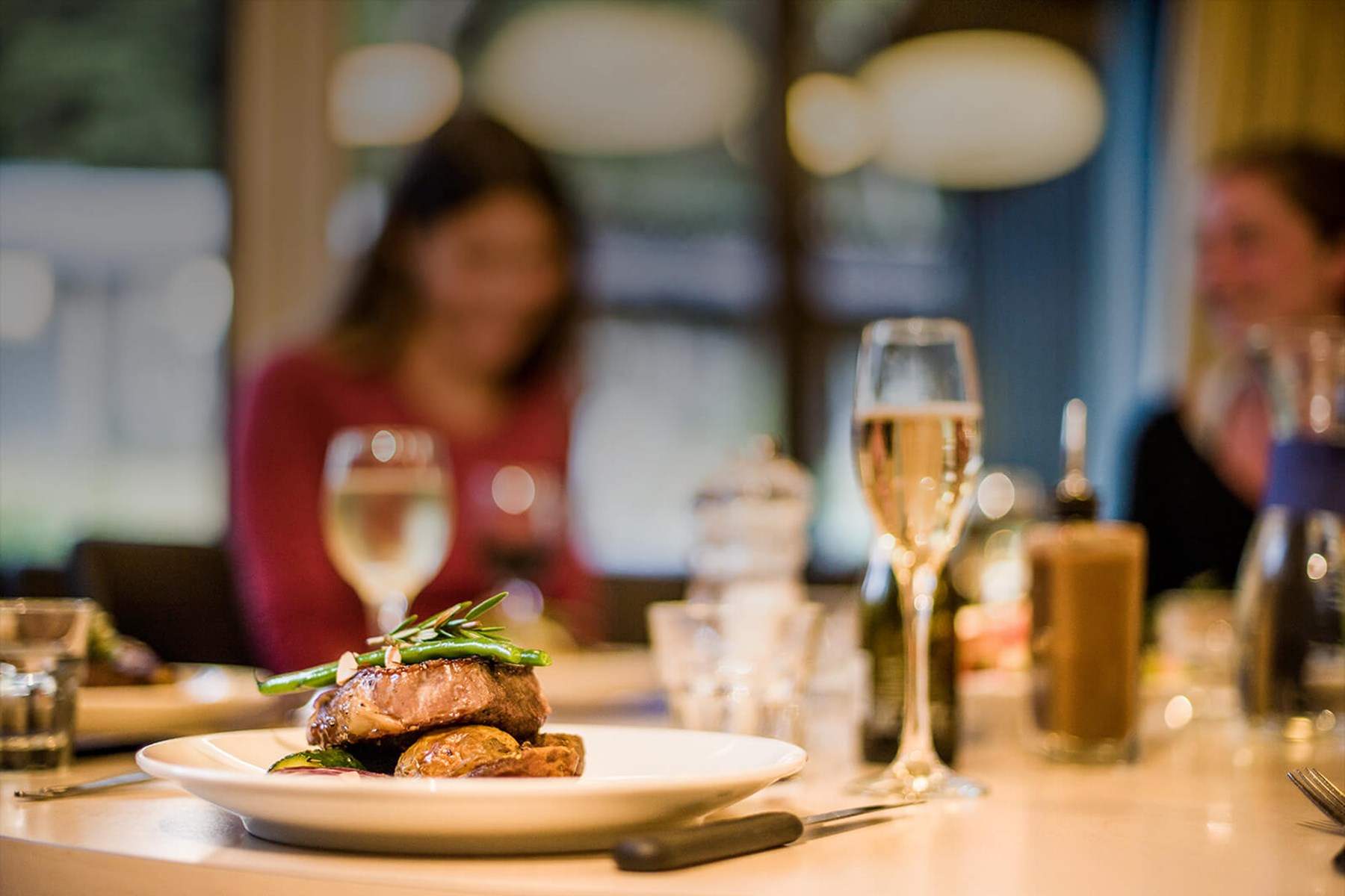 Three course dinners with wine on the Milford Track guided walk